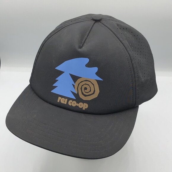 REI Co-op Strapback Trucker Hat Black One Size Mesh Back Adjustable Cap - Picture 12 of 12